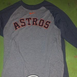 NIKE  Houston Astros 3/4 shirt. Blue and grey